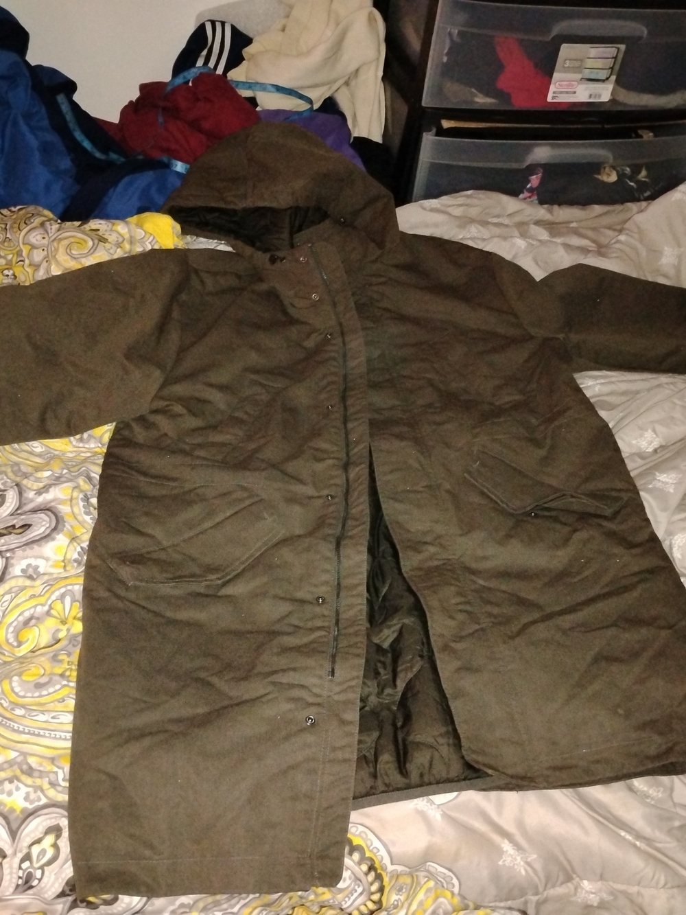 Men's Olive Green Hooded Parka